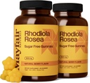 Rhodiola Rosea Gommies sans sucre (2 Pack), supplément alimentaire, 1500mg, 60 Gommies chacun (120 Total), saveur de baie naturelle