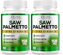 (2 Pack) Saw Palmetto Prostate Supplément pour les hommes, 3-en-1 avantages, DHT Blocker croissance des cheveux et bêta Blocker, santé urinaire, soutien de la fonction de la prostate, 2 mois d'approvisionnement