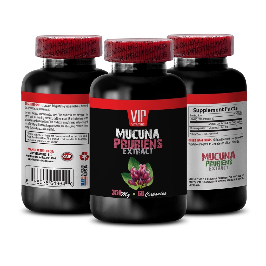 suppléments de focus et de mémoire - MUCUNA PRURIENS Extrait, haricots velours, suppléments de soutien du cerveau pour la mémoire et le focus, suppléments de mucusa pruriens, suppléments de l-dopa, extrait de mucusa 1 bouteille 60 capsules