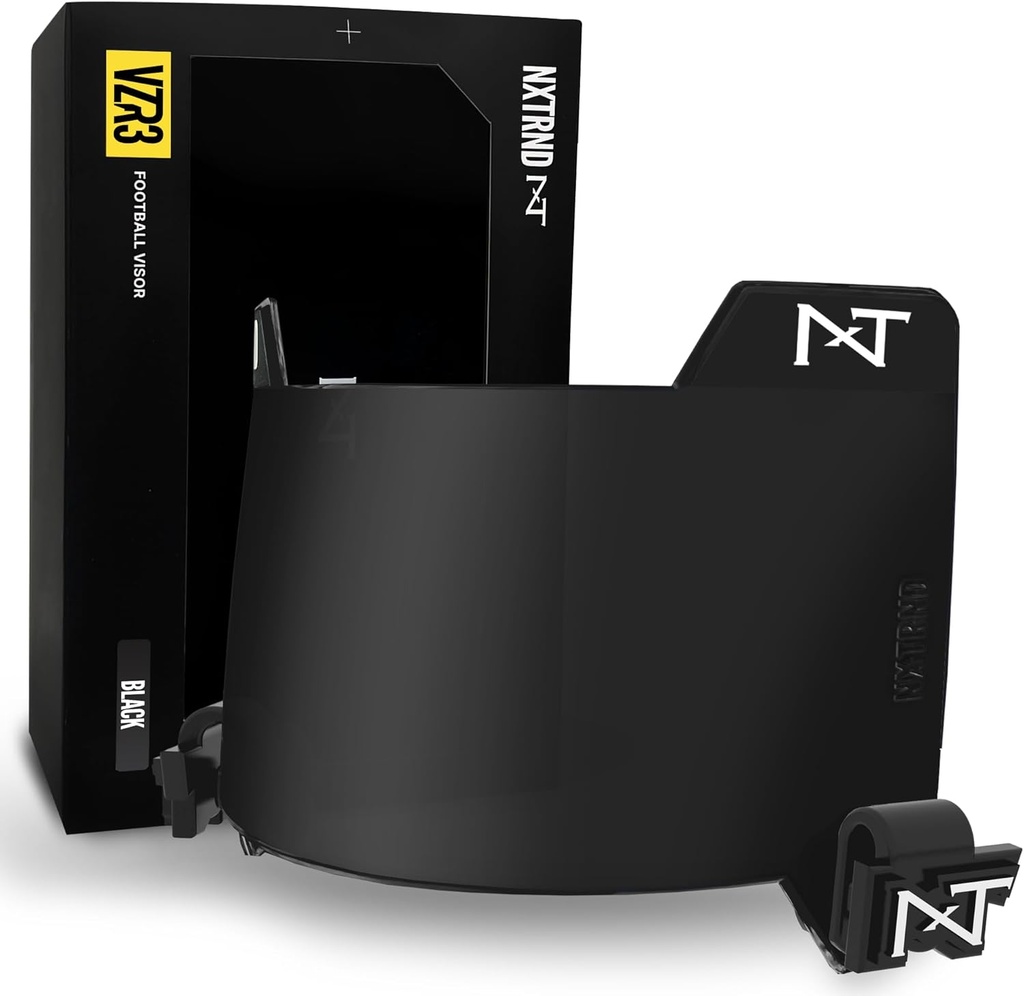 Visière de football Nxtrnd VZR3, Curved Lens Technology, convient aux casques de football pour adultes et jeunes