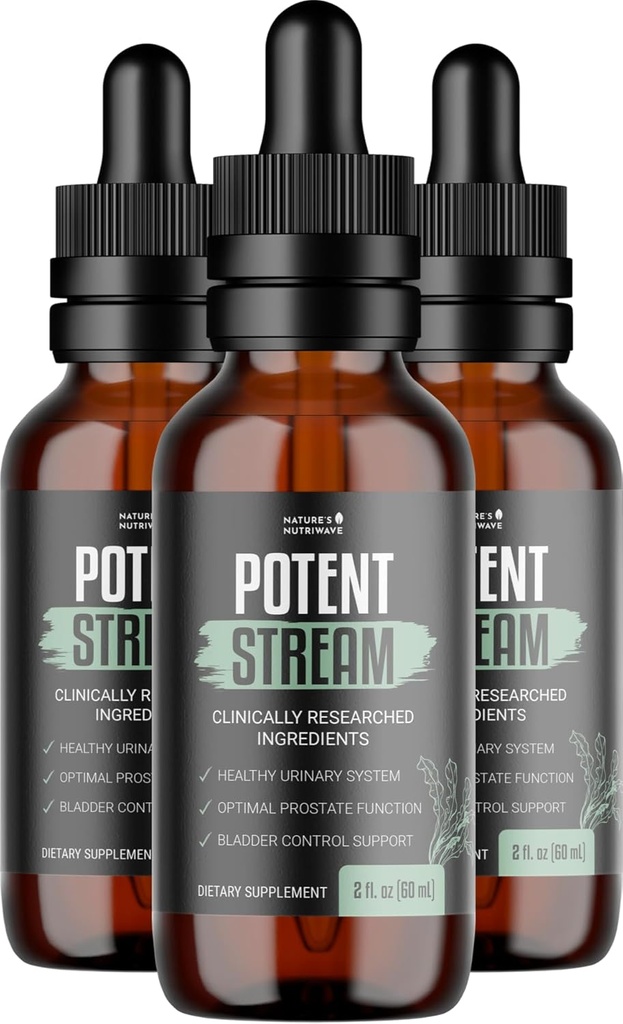 PotentStream gouttes - Formule originale, supplément liquide naturel avec des extraits de plantes