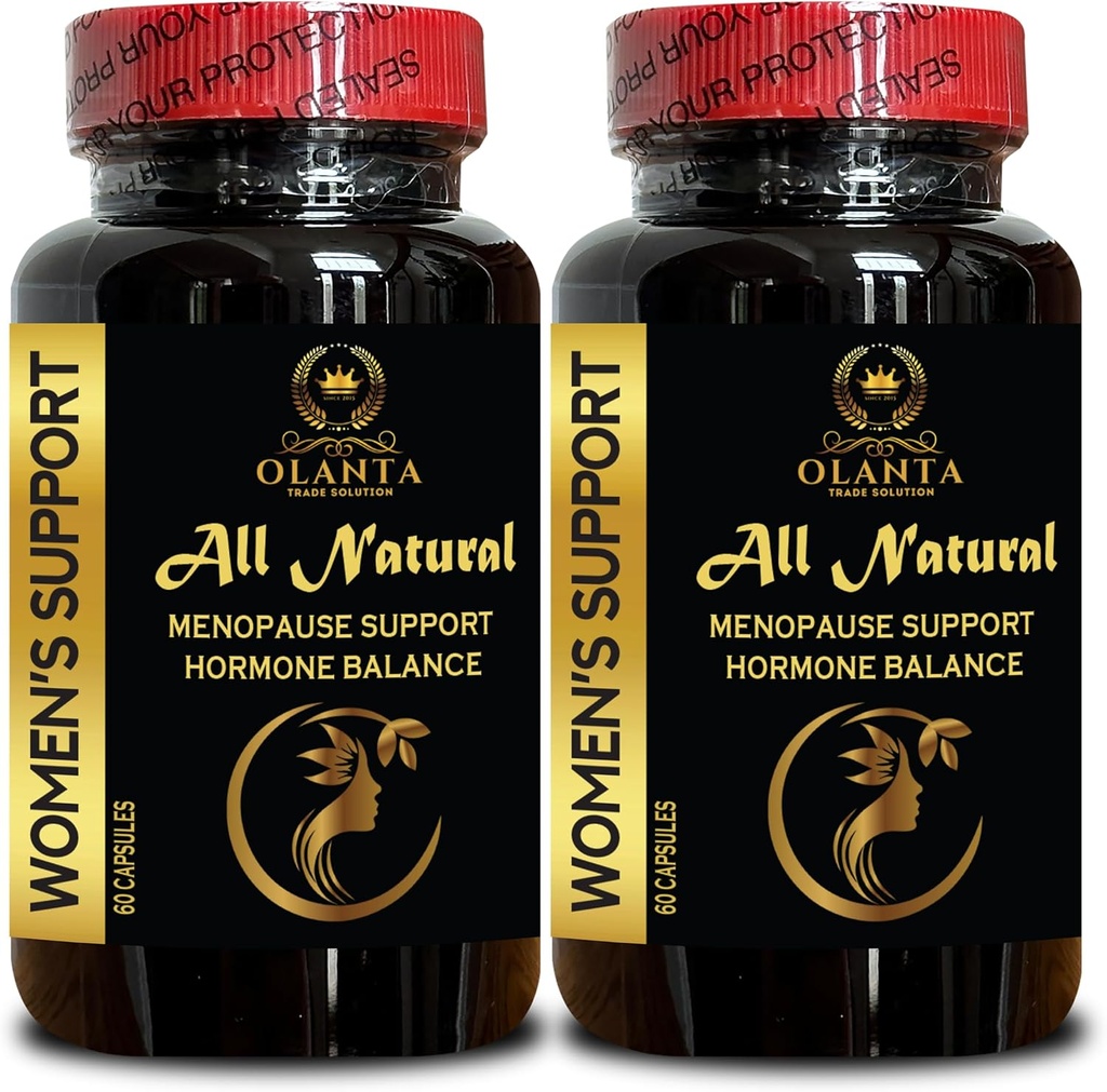 Supplément de soutien à la ménopause - Supplément d'équilibre hormonal féminin, Soutien naturel pour les flashs chauds, Suppléments de ménopause purs pour les femmes, Soutien articulaire naturel - 2 bouteilles 120 capsules