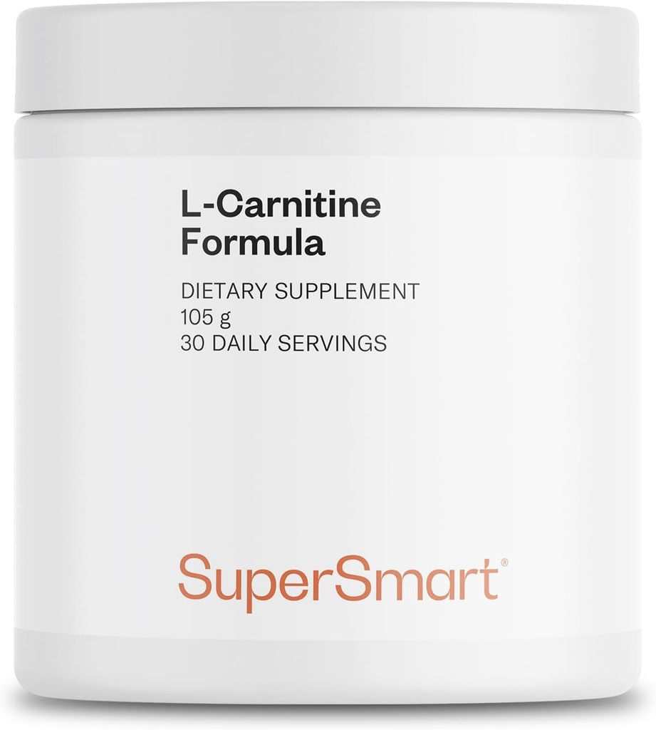 Supersmart - L-Carnitine Formula (Natural Lemon Flavor) - 2-in-1 with Acetyl L-Carnitine & L-Carnitine Tartrate Powder - Amino Acids Complex Supplement | Non-GMO & Gluten Free - 105 g
