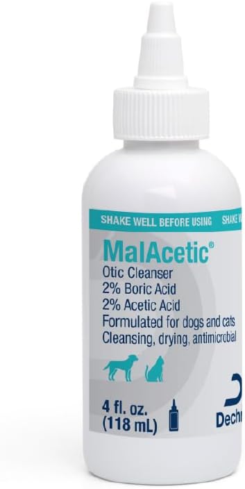 Déchra Malacétiques Nettoyeur Otic pour chiens et chats, 4 fl oz