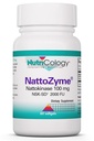 Nutricologie NattoZyme - Supplément Nattokinase NSK-SD 2000 FU, 100mg, pour les hommes et les femmes, Hypoallergénique, Formule de soutien cardiaque - 60 softgels végétariens