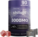 Gommies de Shilajit pures pour hommes et femmes - 100% naturel et biologique , 85+ Trace Minerals & Fulvic Acid , 90 Compte , emballé individuellement