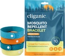 Bracelets en microfibres Cliganic Mosquito Répulsifs (10 comtes) - pour adultes et enfants, bandes de poignets libres DEET