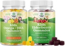 Ensemble d'enfants Omega 3 Gommies DHA - Acides gras Omega 3 6 9 pour la force et la vision immunitaire du cerveau - Gommies DHA et Sambucus pour la santé des enfants - Zinc et vitamine C pour le soutien immunitaire