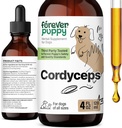 Forever Puppy Cordyceps Extrait de champignons pour chiens - Supplément de soutien énergétique liquide avec/Cordyceps Sinensis pour le nettoyage du rein - gouttes de champignons pour chiens Canine Rein Health Support - 4 oz
