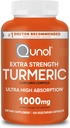 Supplément curcumin curcumin curcuma de Qunol, 1000mg avec une absorption ultra élevée, pour le soutien des articulations, capsules de force supplémentaire, 150 Compte