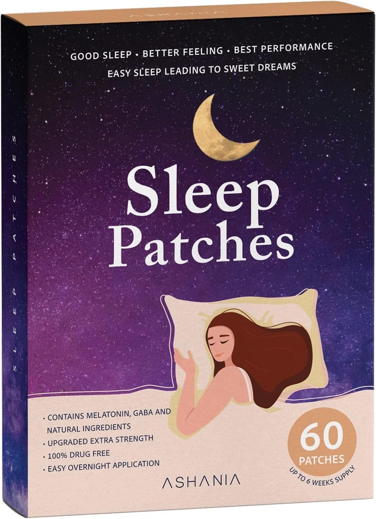 Patchs de sommeil, Patchs de sommeil pour adultes, Set de Patchs de sommeil amélioré, Facile à appliquer et confortable, Ingrédients Premium, pour hommes et femmes (60 Patchs)