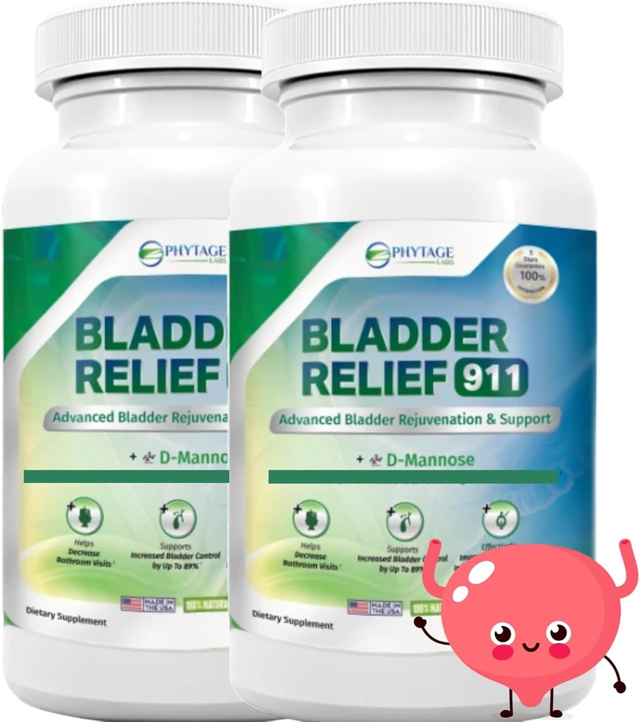 Bladder Relief 911 Detoxifying Strength - for Men and Women Provides Bladder Support, 60 Veggie Capsules - 2 Pack