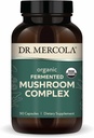 Dr Mercola Complexe de champignons fermentés organiques - Soutient la santé immunitaire et cellulaire - Champignons entiers et Mycélium - Non-OGM et sans gluten - 90 capsules (30 portions)