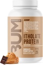 RAW Whey Isolate de poudre de protéines, beurre d'arachide au chocolat (Itholate de CBUM) - 100% de poudre de nutrition sportive à l'herbe pour la croissance et la récupération musculaires - faible teneur en gras, faible teneur en glucides, naturellement aromatisée - 25 portions