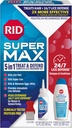 RID Super Max Lice Treatment Kit, Tue Lice & Super Lice & Eggs + 24/7 Lice Defense, Sans Pesticide, 3.4 FL OZ Solution + 6.8 FL OZ Daily Defense Shampooing & Conditioner + Combustion d'enlèvement de Nit