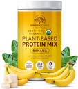 Banane - Poudre de protéines à base végétale, mélange de protéines, poudre de protéines avec vitamines et minéraux, 20g de protéines et profil complet de l'acide amino, poudre de protéines végétalienne
