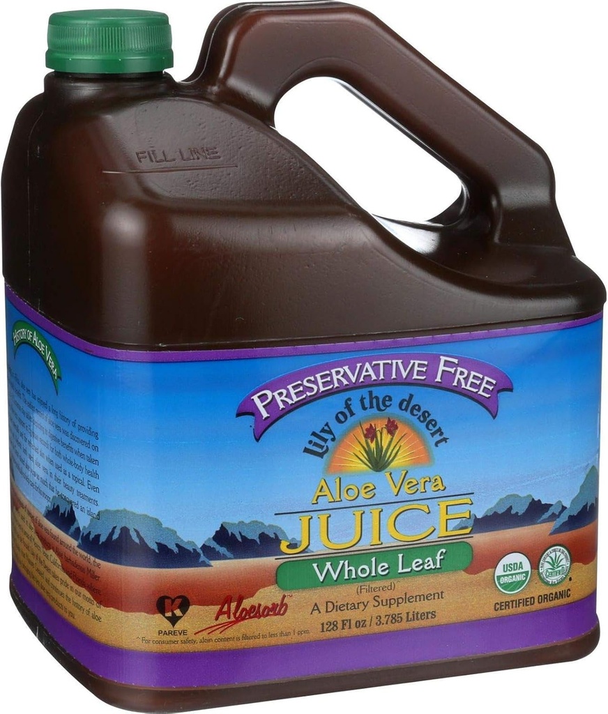 Lily du désert Aloe Vera Gel, feuille entière, filtrée, 1 comte