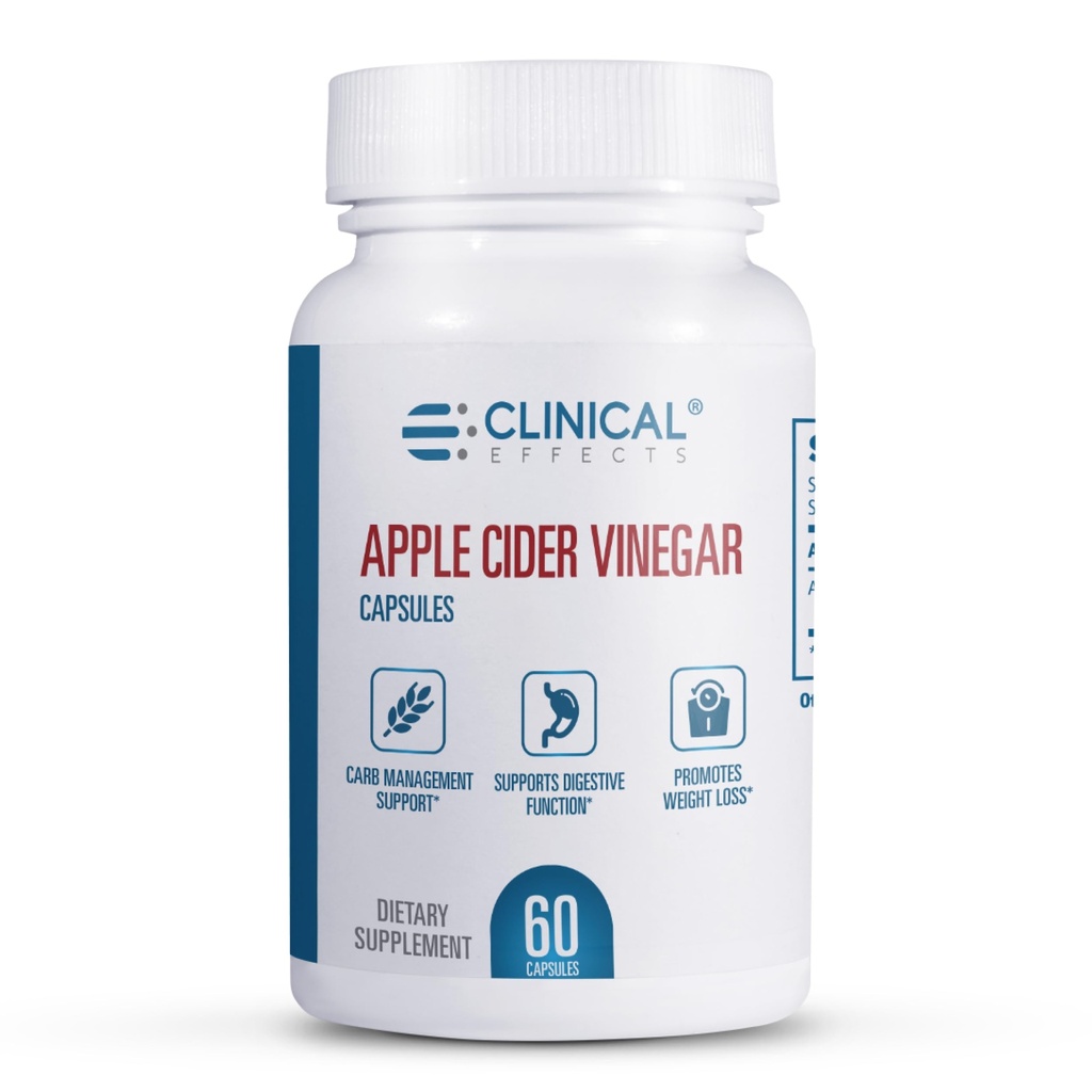Effets cliniques Capsules de vinaigre de cidre de pomme - 1300mg Vinaigre de cidre de pomme pur pour la gestion du poids, la santé cardiaque et le soutien énergétique - 60 pilules de vinaigre de cidre de légumes - Fabriqué aux États-Unis