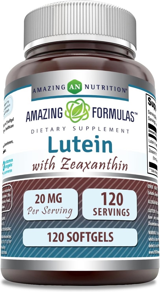 Formules étonnantes Lutein 20 mg avec Zeaxanthin 800 mcg softgels Supplement de softgels $ Non-GMO $ Sans gluten $ Fabriqué aux États-Unis (120 Nombre)
