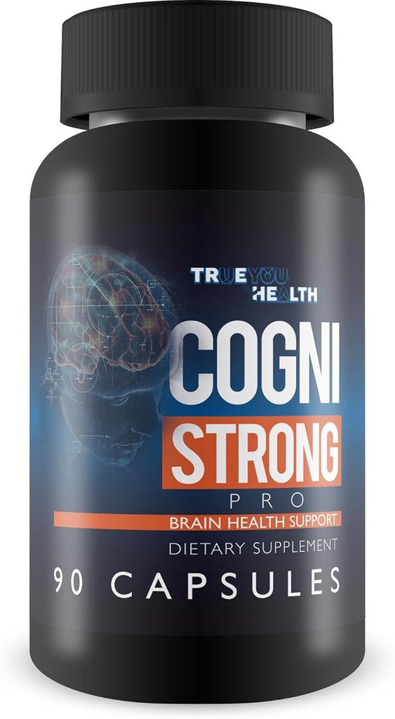 Cogni Strong Pro - Supplément de soutien à la santé du cerveau pour la mémoire, la concentration, la clarté et l'humeur - Suppléments pour la santé du cerveau pour adultes avec ginseng, curcuma, thé vert et vitamine D - Booster cérébral nootropique