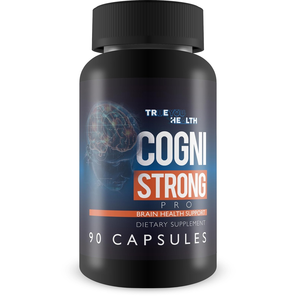 Cogni Strong Pro - Supplément de soutien à la santé du cerveau pour la mémoire, la concentration, la clarté et l'humeur - Suppléments pour la santé du cerveau pour adultes avec ginseng, curcuma, thé vert et vitamine D - Booster cérébral nootropique