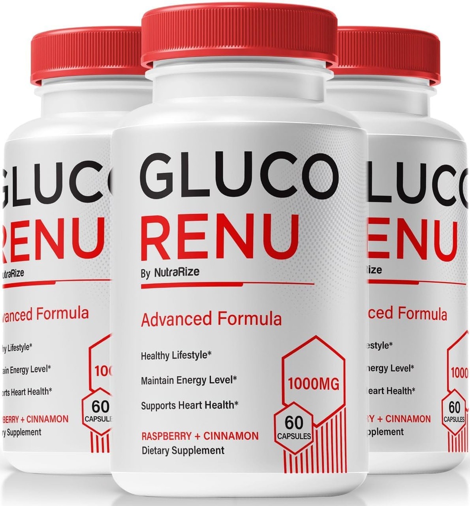 Gluco Renu Capsules, pilules GlucoRenu officielles, soutien naturel pour les niveaux sains, la circulation et l'équilibre, Nettoyant de formule de sang Premium, GlucoReNu Glyco Optimizer (180 capsules)