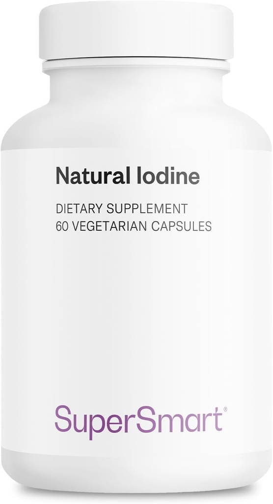 SuperSmart - Iodine naturelle 1000mg par jour (breveté et haute résistance) - Supplément d'iode de Kelp de mer pure - 650ppm d'iode