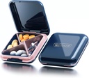 Cas de pilules de voyage, petite boîte à pilules - contenant quotidien de pilules Acedada, support de pilule pour la purse, organisateur de médecine compacte imperméable, cas de vitamine portable, bleu