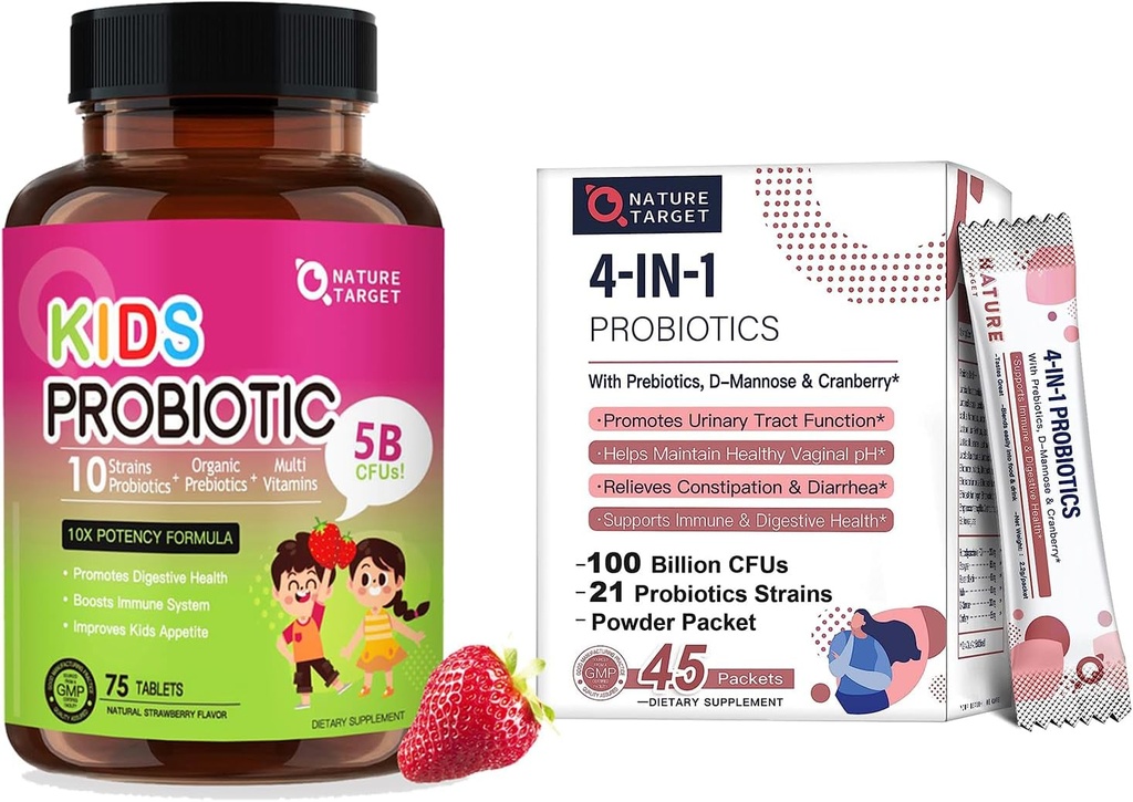 NATURE TARGET Probiotiques pour les femmes et les enfants Probiotiques à croquer