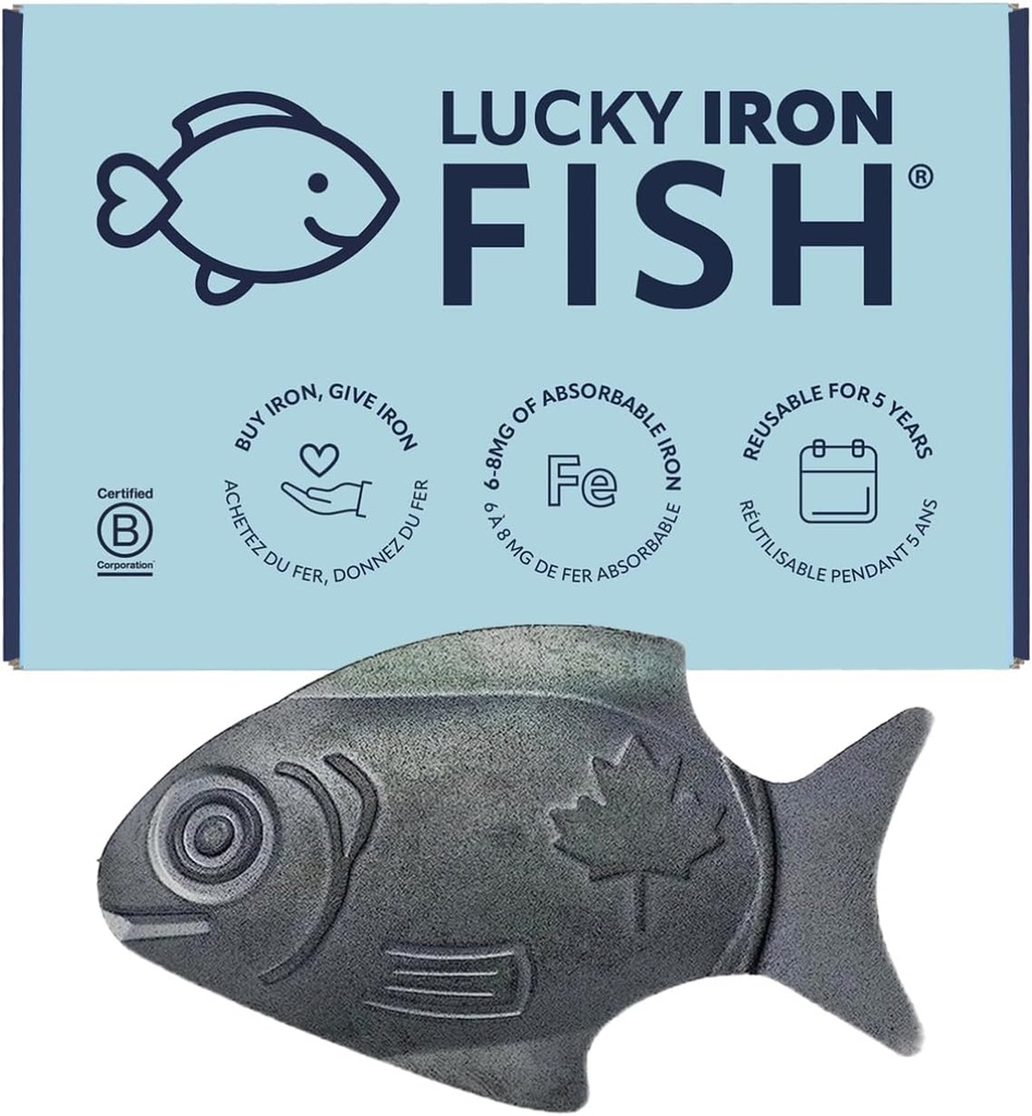 Le poisson de fer original Lucky ®. Un supplément de fer alternative pour réduire le déficit. Pas d'effets secondaires. Utilisation une fois par jour - 5 ans d'approvisionnement inclus.