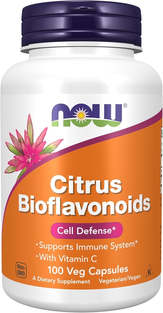 MAINTENANT Suppléments, Citrus Bioflavonoïdes 700mg, soutient le système immunitaire*, la défense cellulaire*, 100 Capsules
