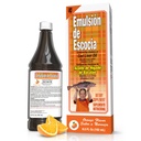 EMULSION DE ESCOCIA Huile de foie de morue, saveur orange, 6,5 fl oz (1 pack) – Huile de poisson avec des vitamines A, D, E, B1, Omega-3 pour la santé immunitaire et osseuse, enfants et adultes