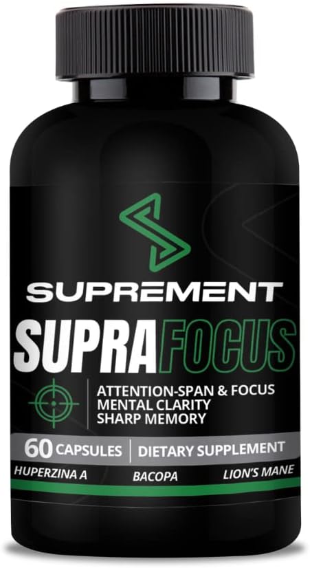 Nootropics Cerveau Support Supplément. 60 Compte, pour les hommes et les femmes. Suppléments Cerveau pour Mémoire et Focus avec Lions Mane, Bacopa Monnieri, L Tyrosine. Booster mental pour le supplément de concentration et la mémoire.