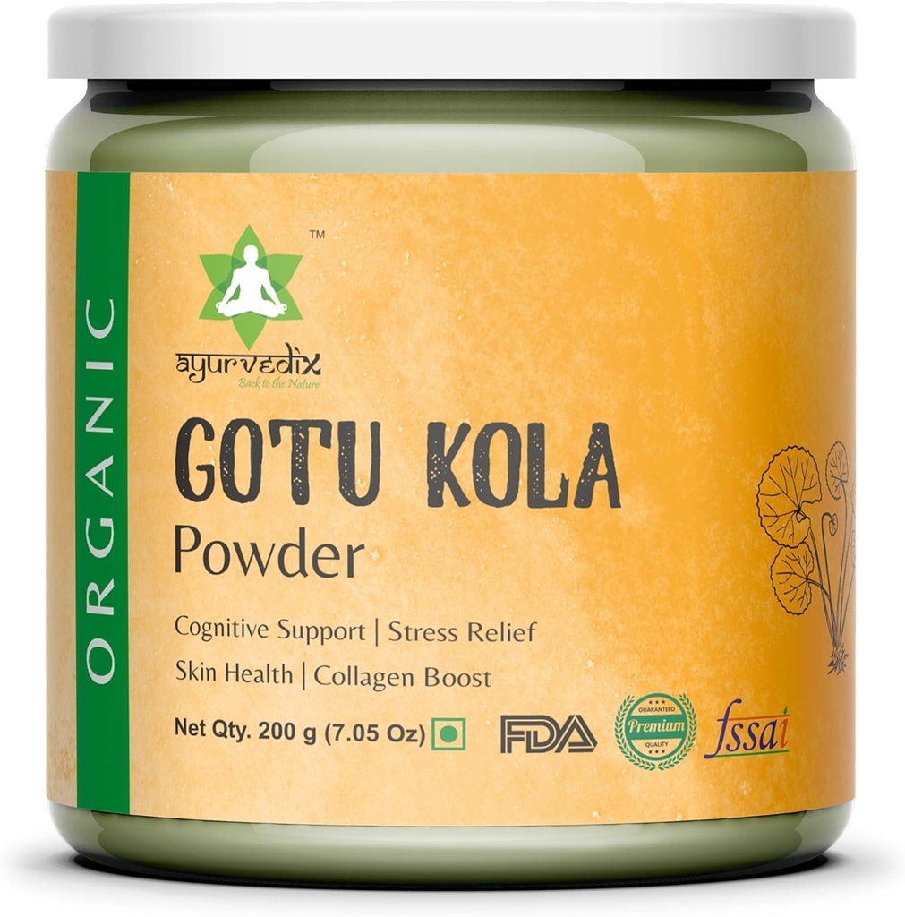 Poudre de Gotu Kola bio - suppléments à base de plantes stimule l'immunité et les sup0ports Digestion - 7,05 Oz / 200g
