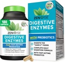 Zenwise Santé Enzymes digestifs pour Gut Health & Bloating Relief - Multi Enzymes Supplément de digestion avec probiotiques, Bromelain & Papaya pour le soutien de la santé digestive - Hommes et femmes - 180 Comte