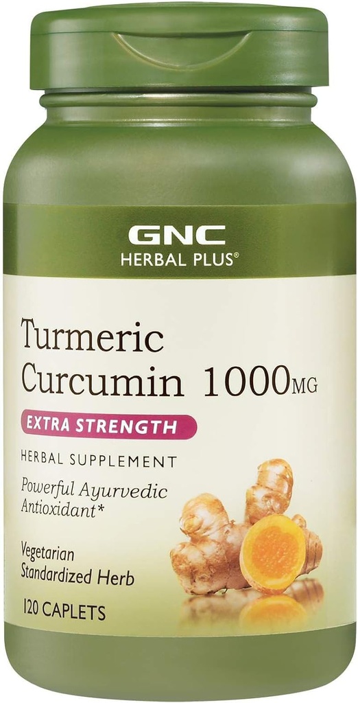 GNC Herbal Plus Curcumin curcumin 1000mg Supplément, extra force, végétarien, 120 portions