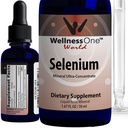 WellnessOne Liquid Sélénium Supplement - ionisé Sélénium Liquid Drops 70 mcg - Antioxydants, cardio-vasculaires et immunosupport - États-Unis Testé, végétalien, non-OGM, sans gluten, non aromatisé - 1,67 fl oz