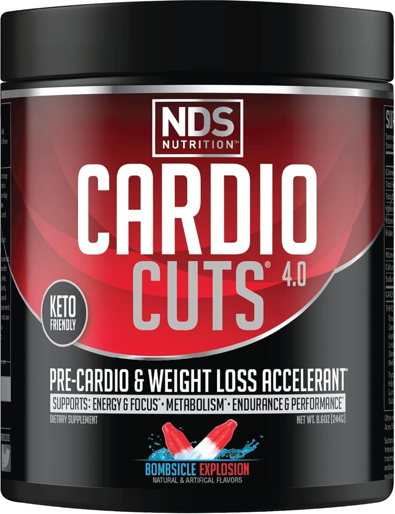NDS Nutrition 4.0 Supplément de préentraînement - Perte de poids avancée et préparation précardio avec L-Carnitine, CLA, MCT, L-Glutamine et huile de carthame - Bombsicle (40 portions)