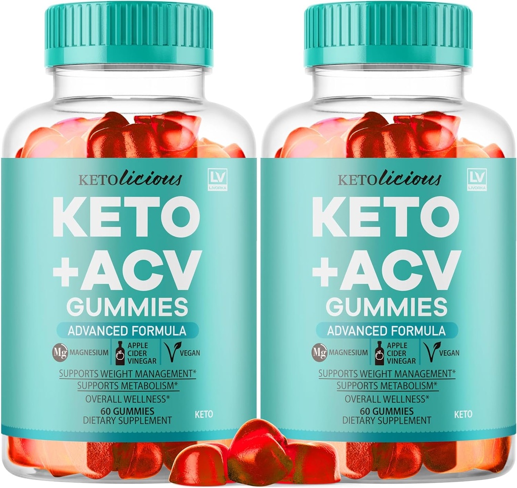 (2 Pack) Ketolicious Gommies de vinaigre de cidre de pomme Ketolicious, Gommys Ketolicious Formule avancée 1050MG, Tous naturel Premium Plus Gommy Gommy Gommyas de force maximale Avis, 120 Gommies pendant 2 mois