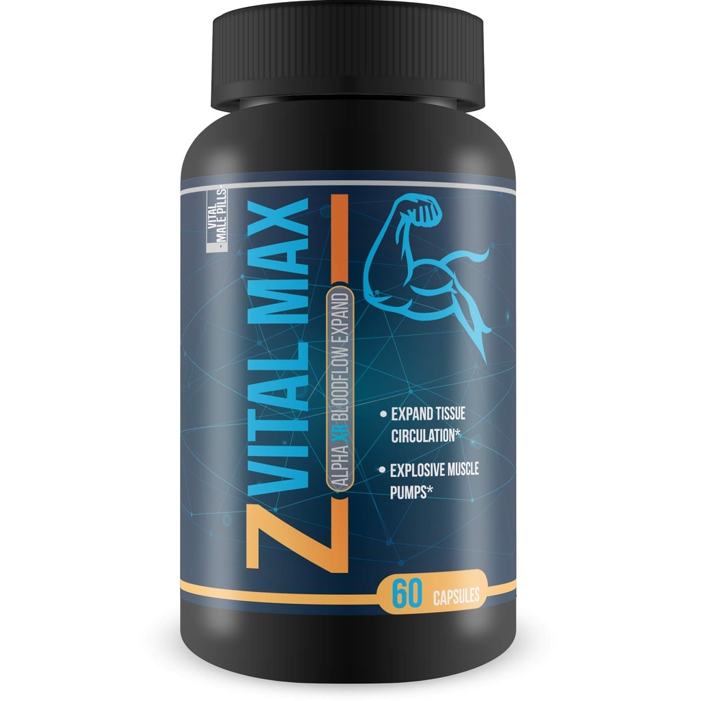 Z Vital Max N02 - Alpha XR Bloodflow Expand - Expand Veins and Tissues with Augmented Bloodflow - Fabriqué avec L-Argenine à source puissante un vasodialatateur naturel - Idéal pour pré-entraînement ou pré-activité