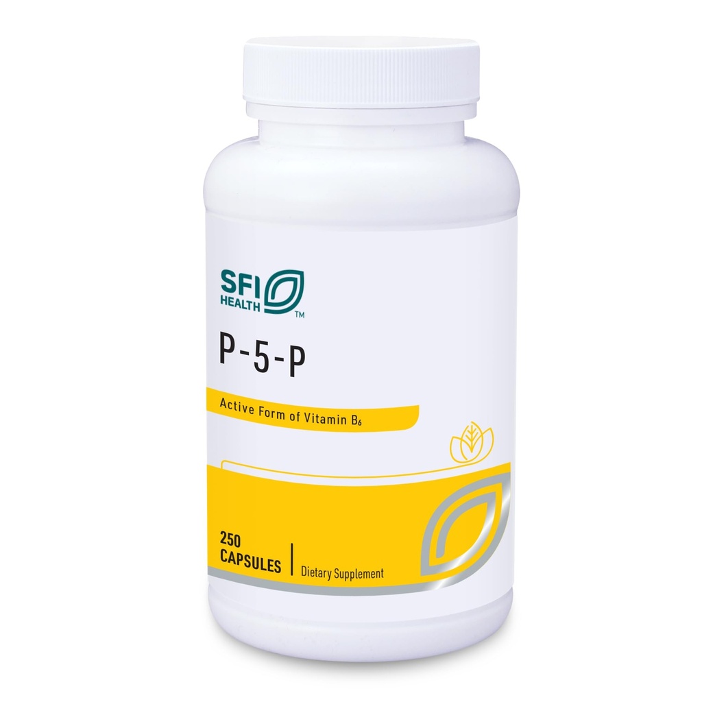 Klaire Labs SFI Health P-5-P - 30 Milligrammes de vitamine bioactive B6 Pyridoxal-5-Phosphate pour le soutien métabolique et hépatique, hypoallergénique (100 capsules)