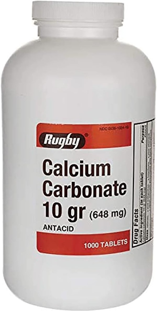 Carbonate de calcium 10 gr (648 mg) - Antiacide - 1000 comprimés
