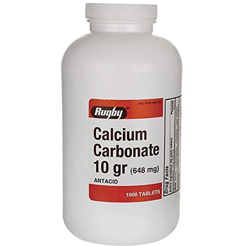 Carbonate de calcium 10 gr (648 mg) - Antiacide - 1000 comprimés