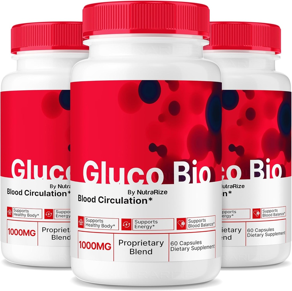 (3 packs) GlucoBio Capsules, supplément officiel de Gluco Bio, toute la formule naturelle pour soutenir la santé et le bien-être dans l'ensemble, pilules vitaminiques premium, critiques de GlucoBio (180 capsules)