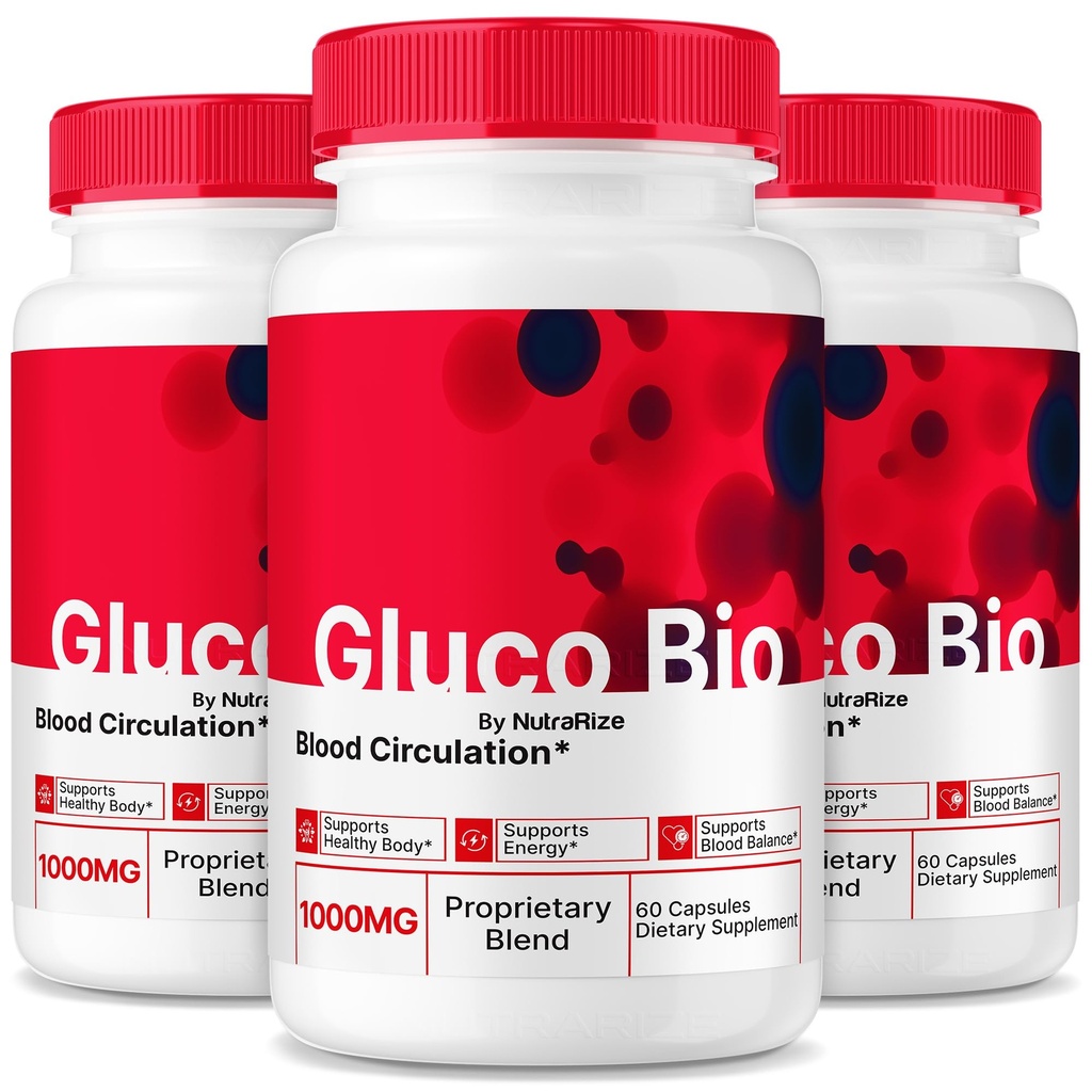 (3 packs) GlucoBio Capsules, supplément officiel de Gluco Bio, toute la formule naturelle pour soutenir la santé et le bien-être dans l'ensemble, pilules vitaminiques premium, critiques de GlucoBio (180 capsules)