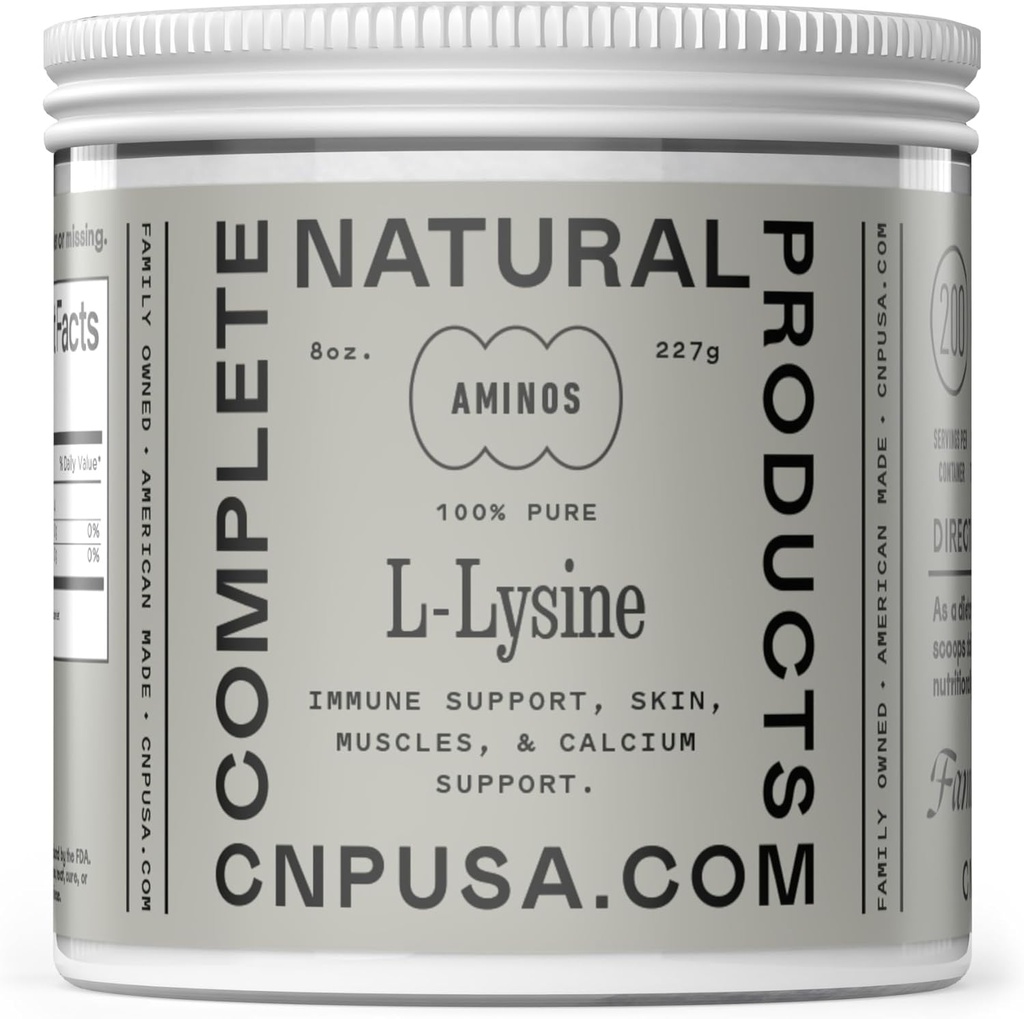 Supplément en poudre L-Lysine - L-Lysine en vrac 8oz, 200 portions