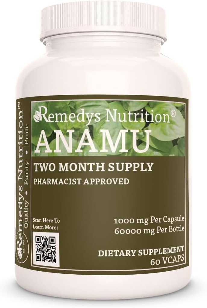 La nutrition de Remedy Anamu, 1000 mg, 60 Capsules de végétaliens Complément alimentaire à base de plantes