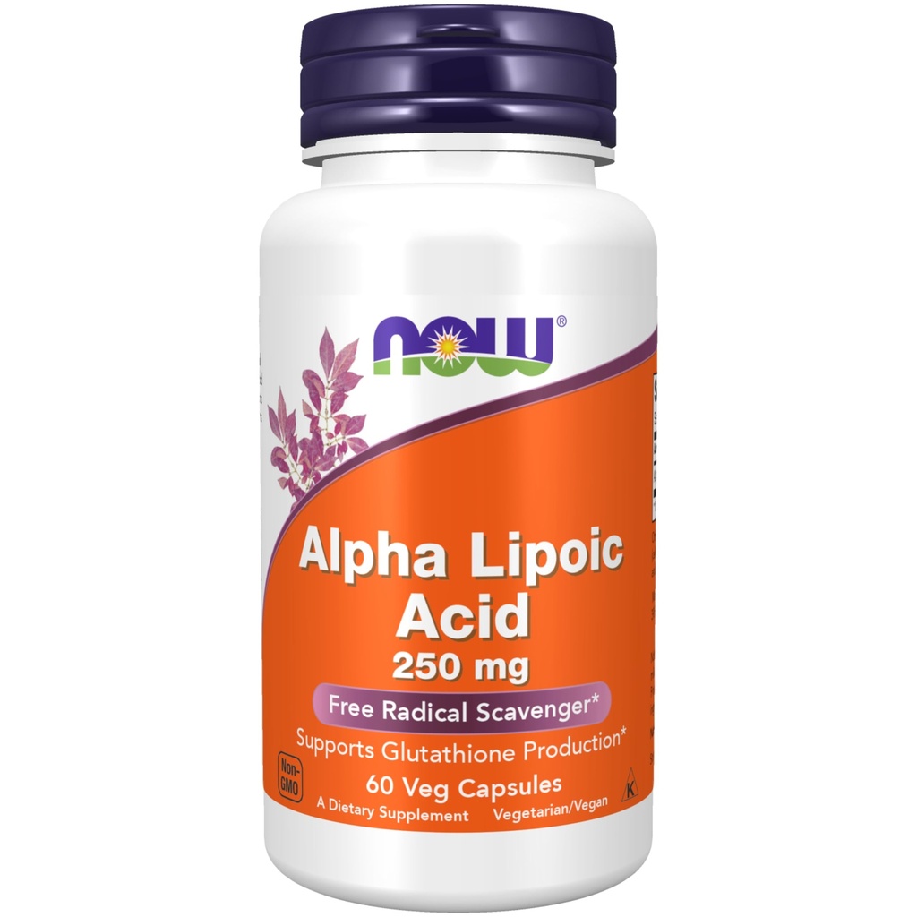 MAINTENANT Compléments alimentaires, acide alpha lipoïque 250 mg, soutient la production de glutathion*, le scavenger radical libre*, 60 gélules