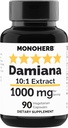 MONOHERB Damiana Extract 1000 mg - 90 Capsules végétariennes