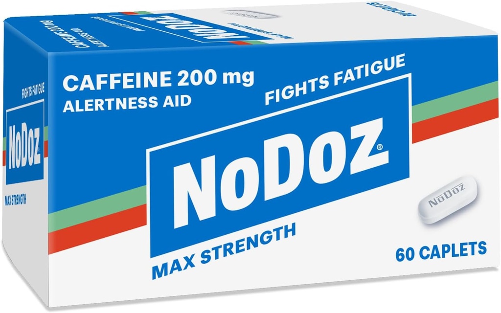 NoDoz 200mg Pilules de caféine Résistance maximale, 60 Caplets Total